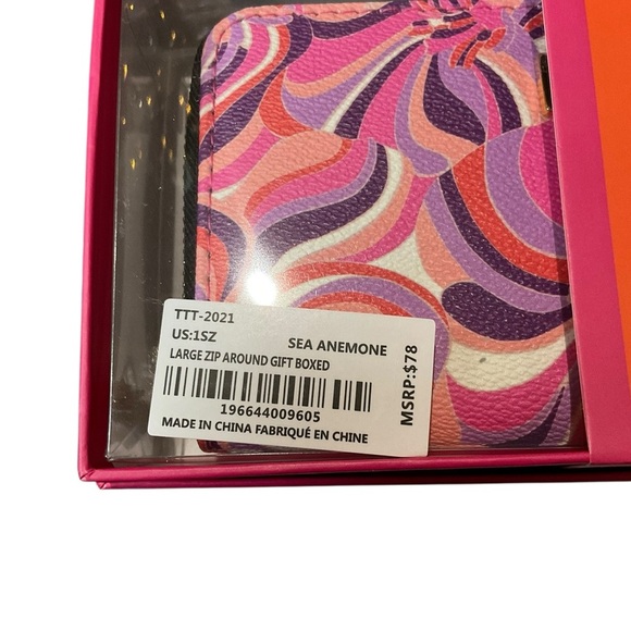 Trina Turk Large Zip Around Wallet in Sea Anemone - Picture 4 of 7